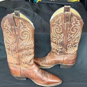 Rustic Brown Embroidered Western Boots